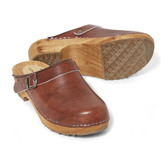 Balstra Leather Clogs | Cognac