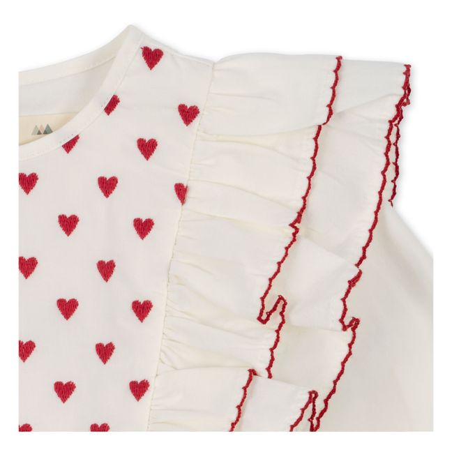Kleid Bio-Baumwolle Herz | Weiß