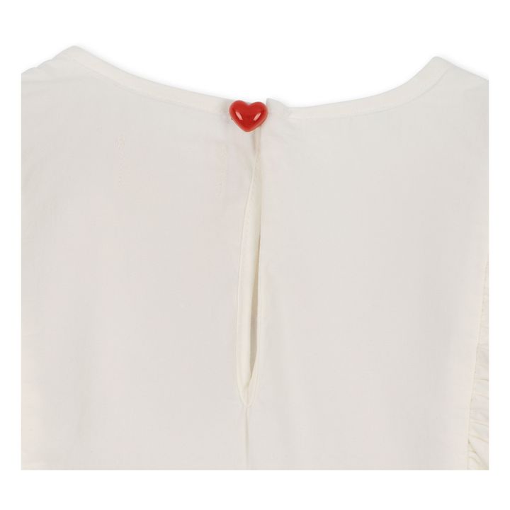 Vestido Corazón de Algodón Ecológico | Blanco- Imagen del producto n°7