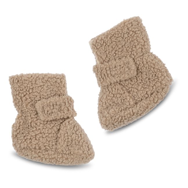 Grizz Sherpa Booties | Taupe brown