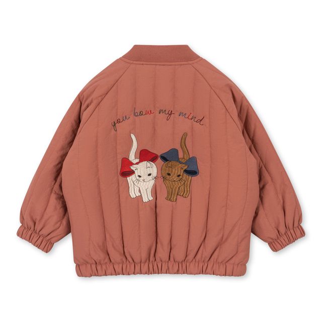 Juno Quilted Cat Bomber Jacket | Rosa