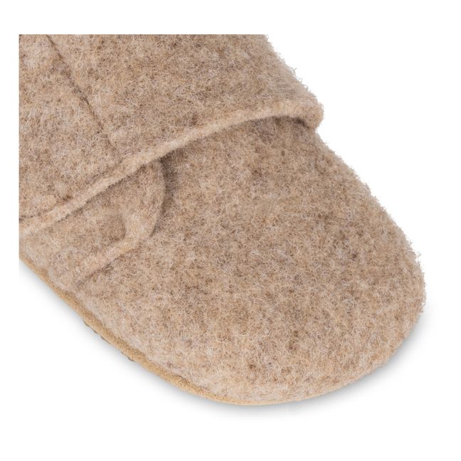 Chaussons Scratchs Mérinos Mamour | Beige