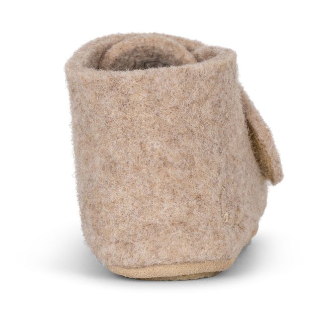 Chaussons Scratchs Mérinos Mamour | Beige