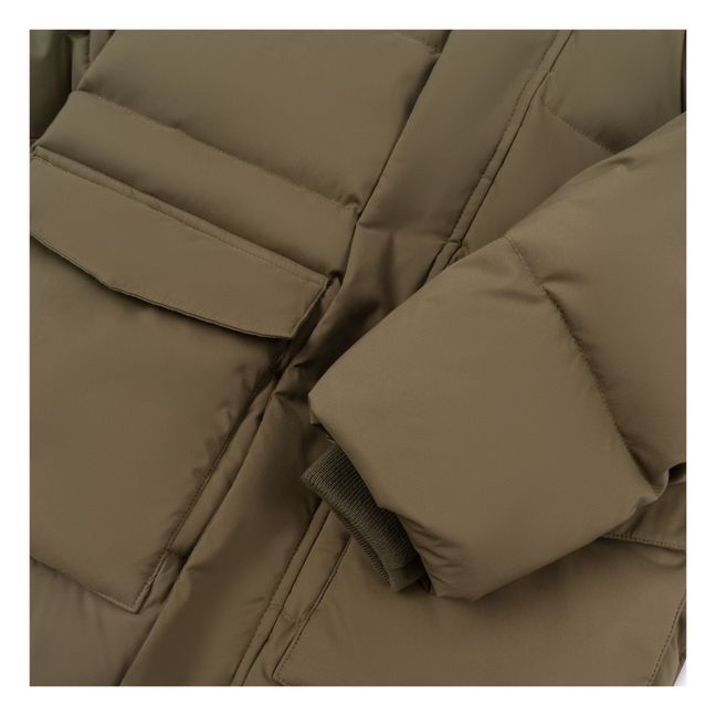 Abrigo de plumón Nutti de material reciclado liso | Verde Kaki