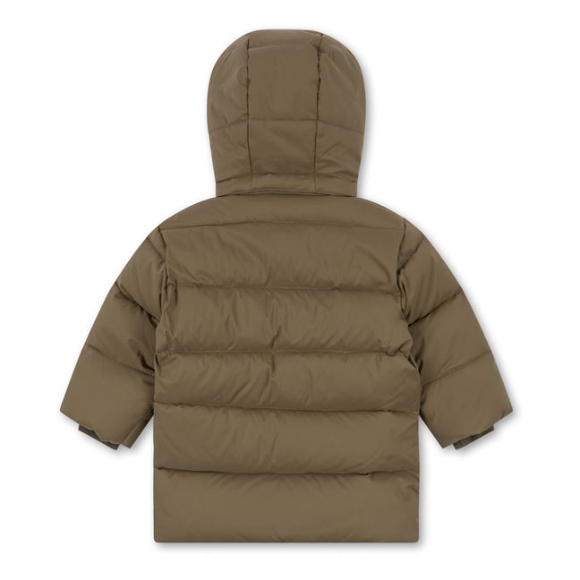 Abrigo de plumón Nutti de material reciclado liso | Verde Kaki