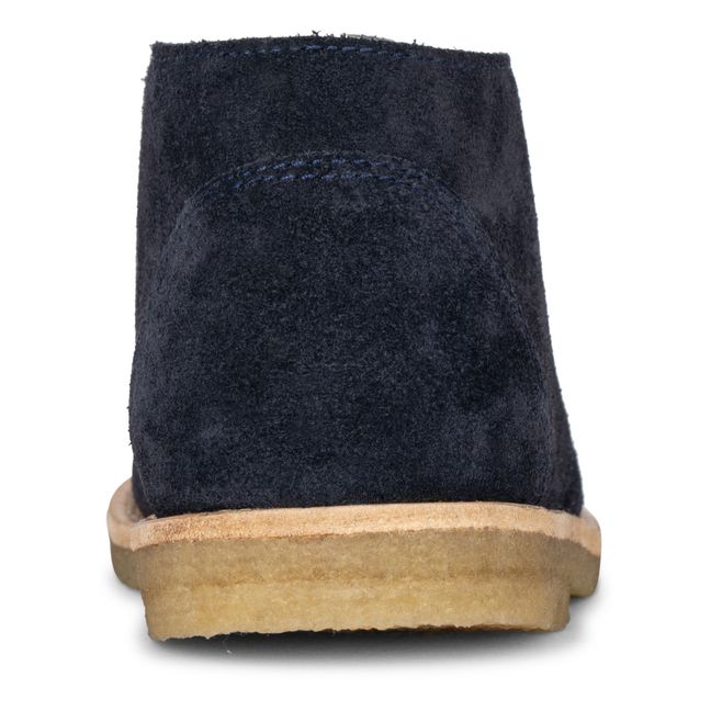 Baskets Lacets Suède Woolie Desert | Bleu marine