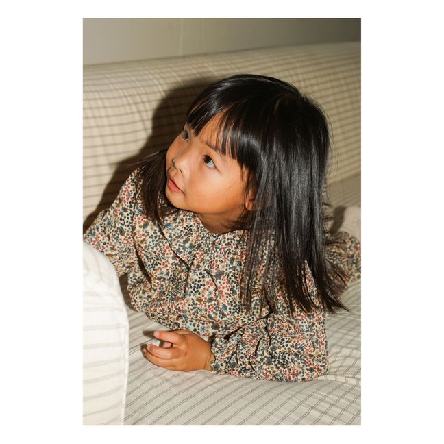 Camicetta in Cotone Organico Colletto Floreale Malis | Beige