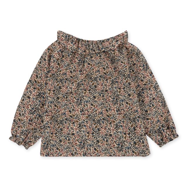 Camicetta in Cotone Organico Colletto Floreale Malis | Beige