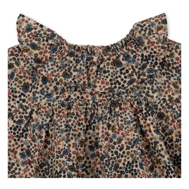 Barboteuse Coton Bio Colerette Florale Malis | Beige