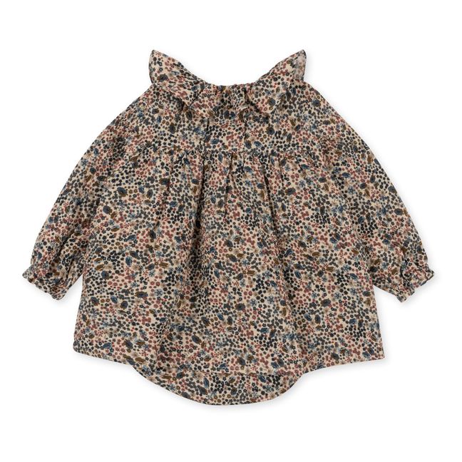 Barboteuse Coton Bio Colerette Florale Malis | Beige