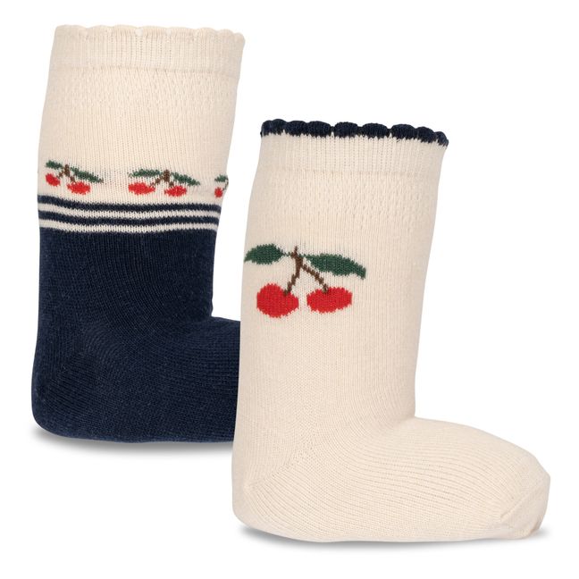Organic Cotton Cherry Socks - Set of 2 | Seidenfarben
