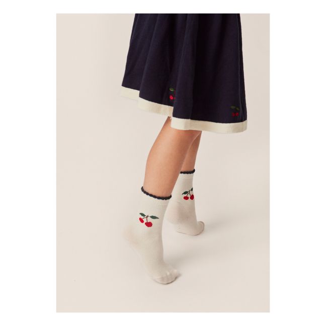 Organic Cotton Cherry Socks - Set of 2 | Ecru