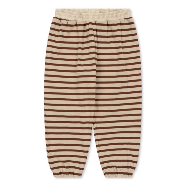 Jogger aus Bio-Baumwolle mit Streifen Amies | Beige