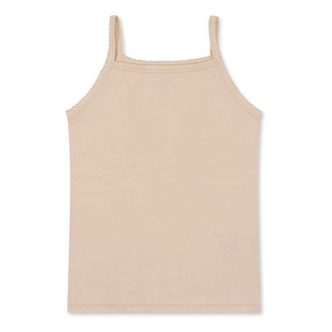 Lot 2 Débardeurs Coton Bio Cerises | Beige