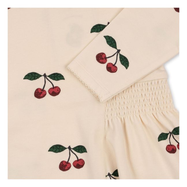 Robe Coton Bio Cerises | Ecru