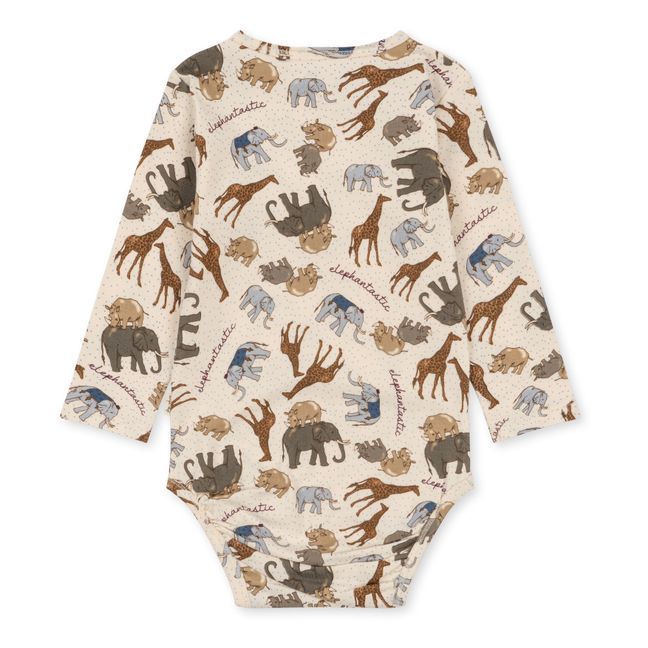Organic Cotton Elephant Bodysuit | Ecru