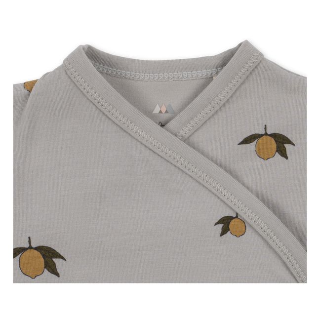 Body Coton Bio Citrons Newborn | Gris