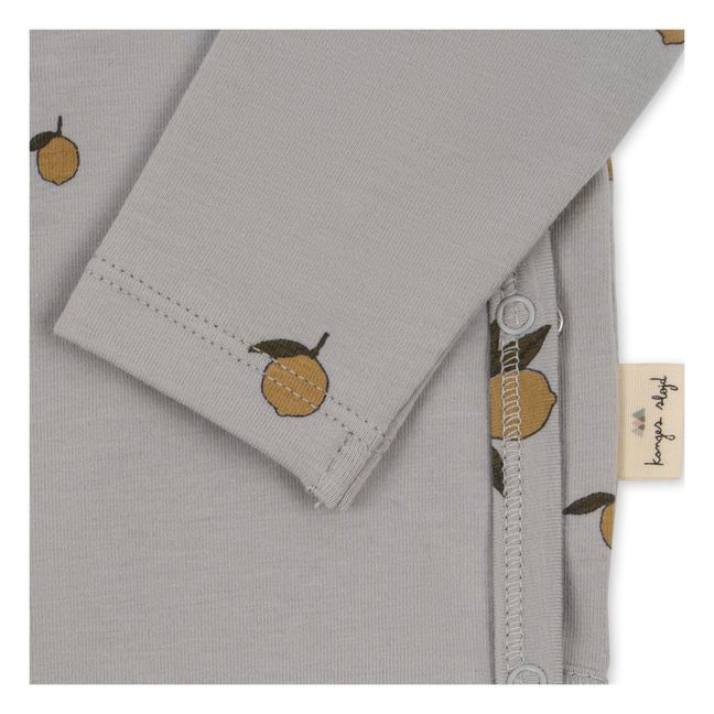 Body in Cotone Organico Limoni Newborn | Grigio