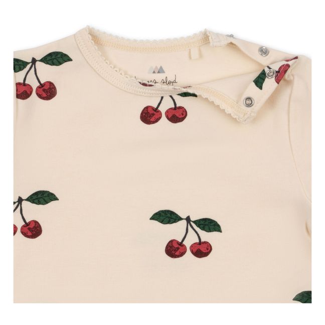 Organic Cotton Cherry Bodysuit | Ecru