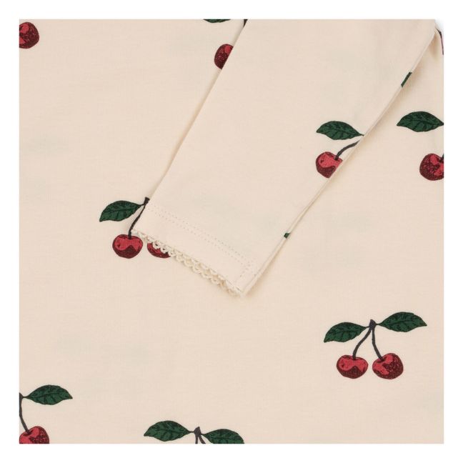 Combinaison Coton Bio Cerises | Ecru