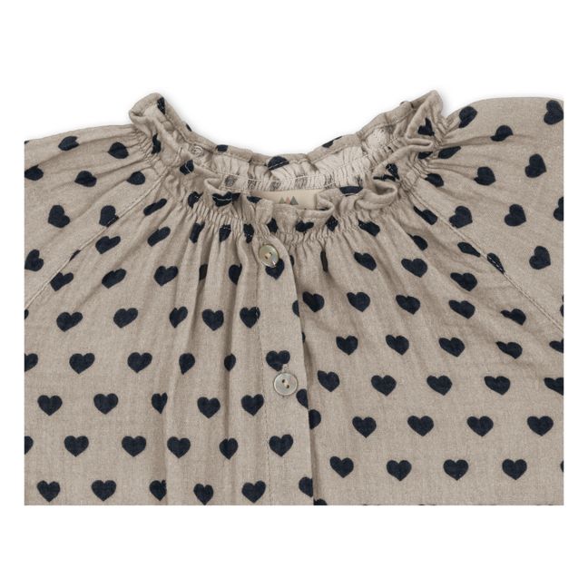 Blouse Coton Bio Cœurs Coco | Hellgrau