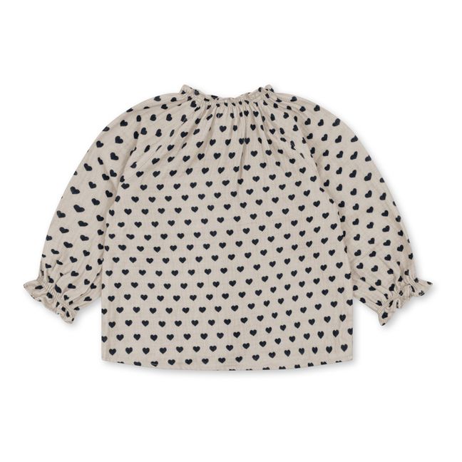 Blouse Coton Bio Cœurs Coco | Gris clair