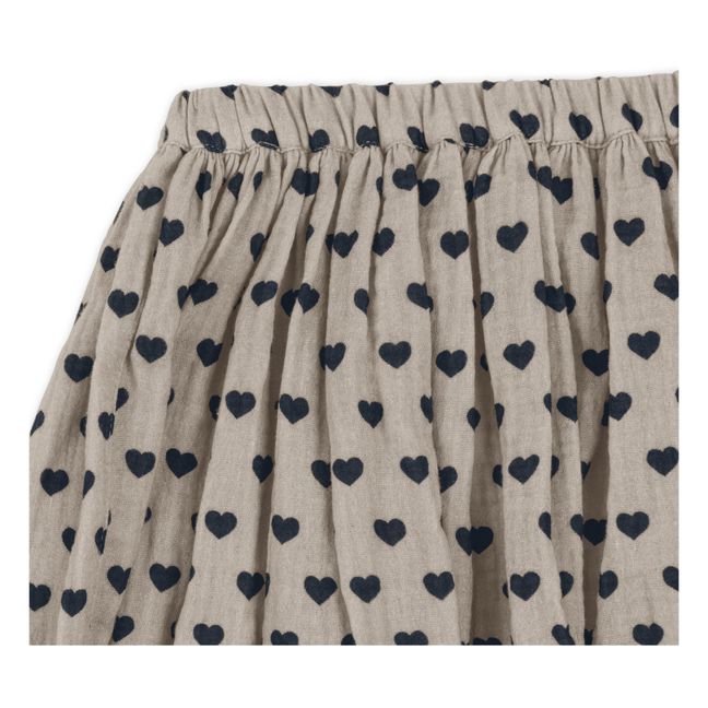Jupe Coton Bio Cœurs Coco | Gris Claro