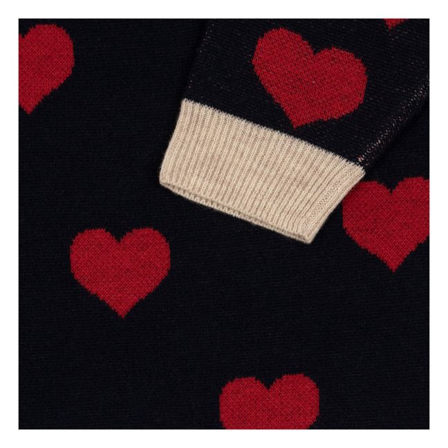Lapis Organic Cotton Heart Knit Dress | Blu marino