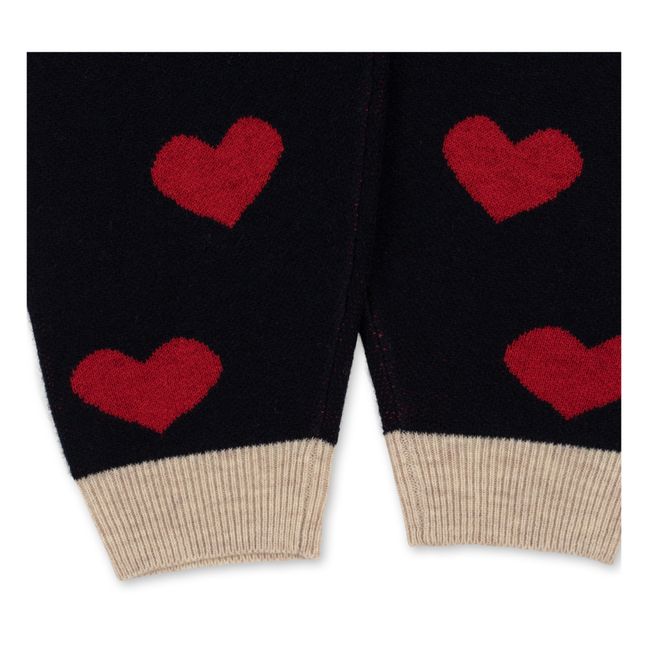 Lapis Organic Cotton Heart Knit Joggers | Navy blue