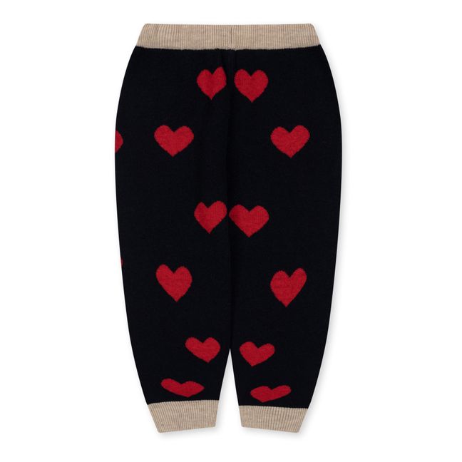 Lapis Organic Cotton Heart Knit Joggers | Navy blue