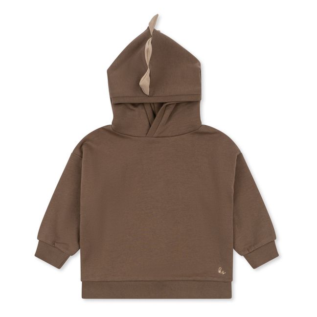 Sweat Capuche Coton Bio Matière Recyclée Lou | Marron