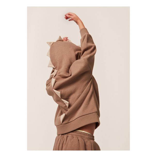 Kapuzen-Sweatshirt aus Bio-Baumwolle Recyceltes Material Lou | Braun