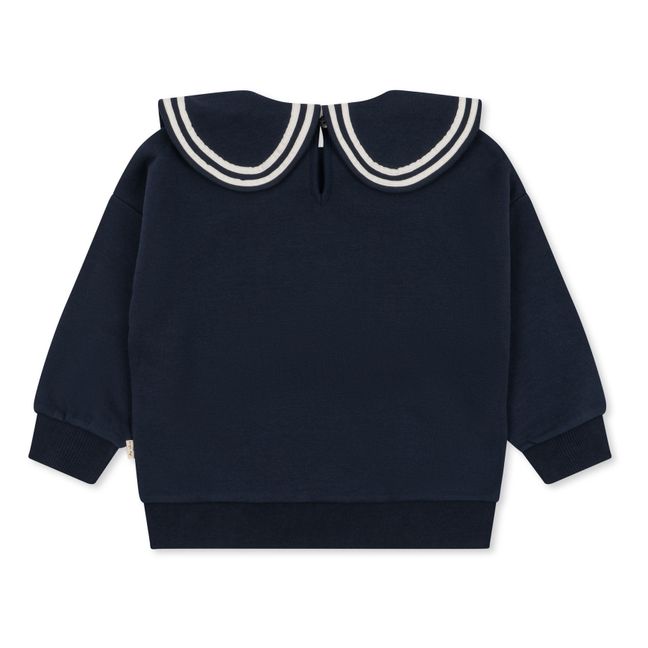 Sweat Col Claudine Coton Bio Matière Recyclée Lou Betty | Bleu marine