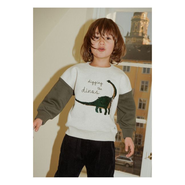 Lou Organic Cotton Sequin Dinosaur Sweatshirt | Crudo