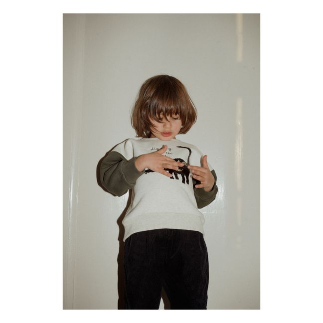 Lou Organic Cotton Sequin Dinosaur Sweatshirt | Crudo