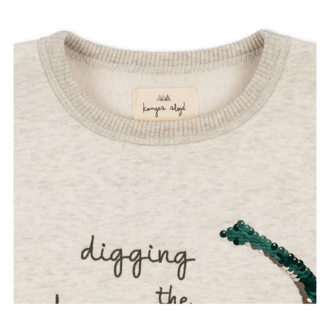 Sweat Coton Bio Dino Lou Sequin | Ecru