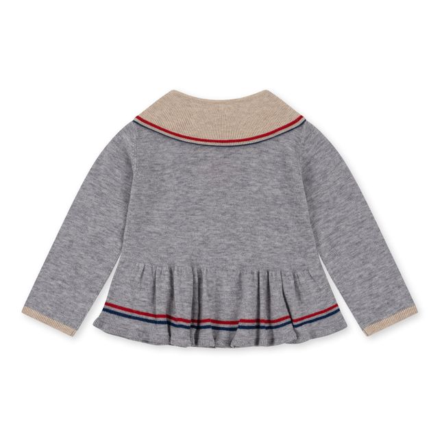 Maxime Wool Claudine Collar Blouse | Grey