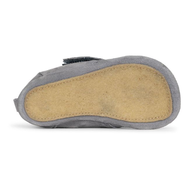 Pantofole in Camoscio Ricamate Mamour | Grigio