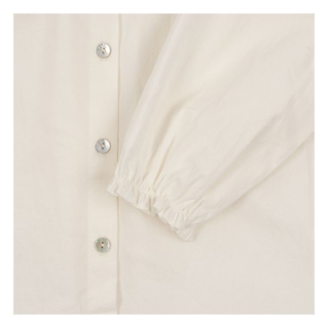 Blouse Col Brodé Coton Bio  | Ecru