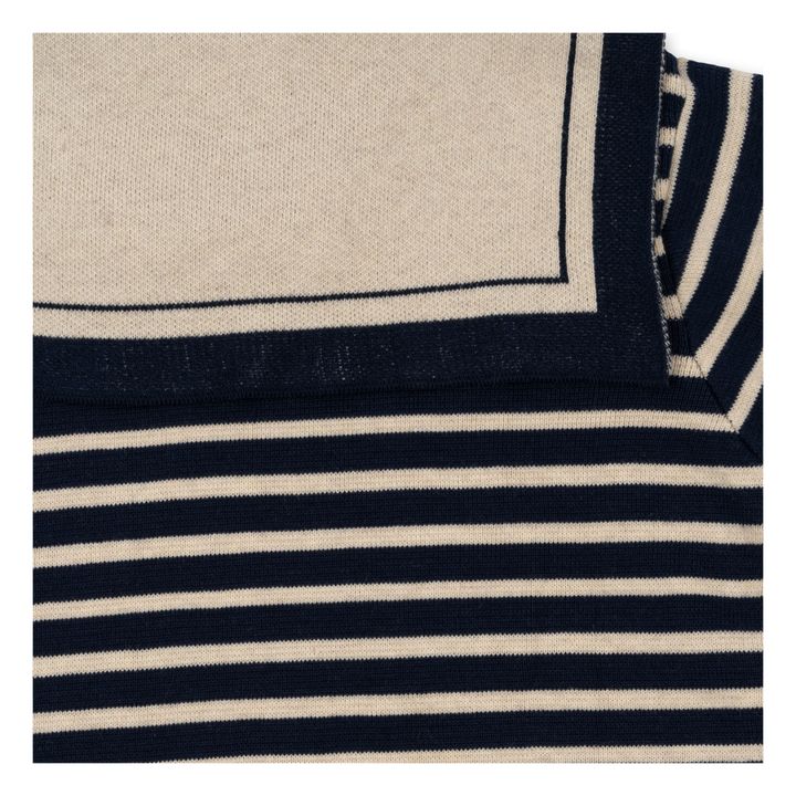 Pullover Colerette Bio-Baumwolle gestreift Seala | Navy- Produktbild Nr. 9