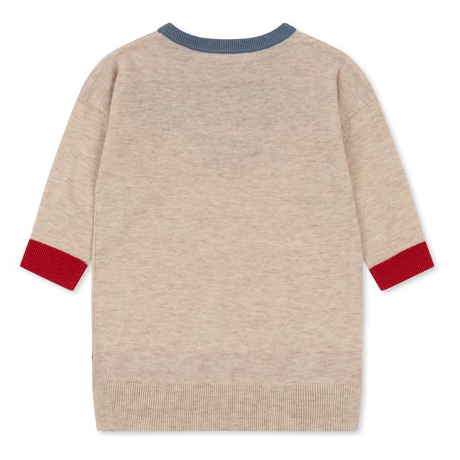 Robe Tricot Coton Bio Fleurie Eli | Beige