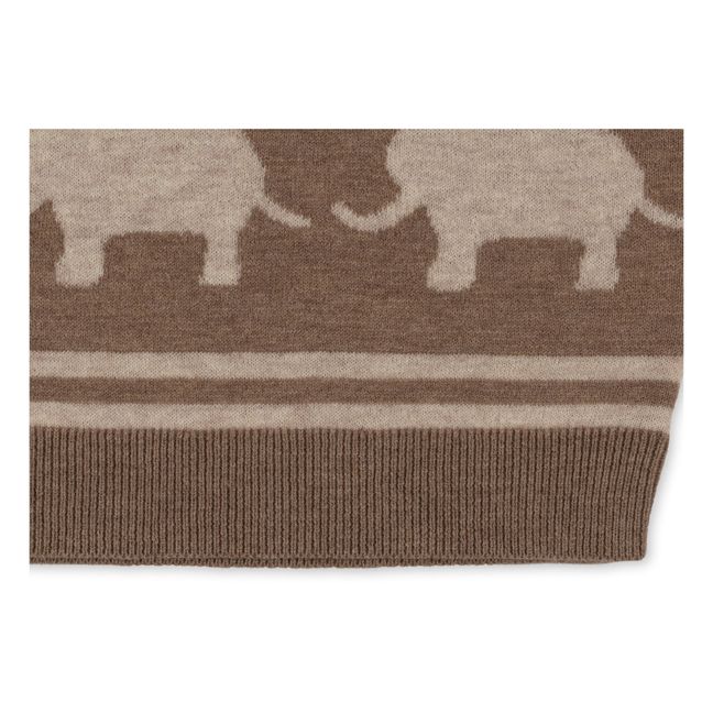 Loui Organic Cotton Striped Merino Wool Jumper | Braun