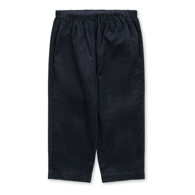 Pantaloni a coste in cotone organico Sully | Blu marino