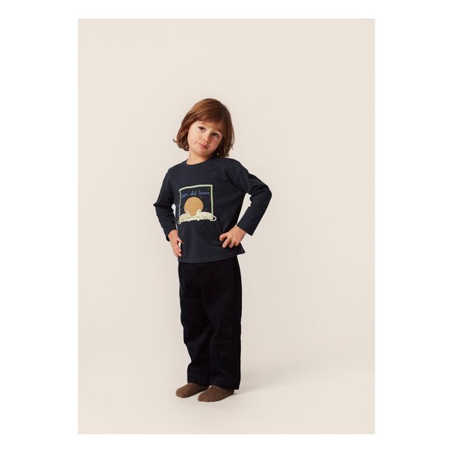 Sully Organic Cotton Corduroy Trousers | Navy blue
