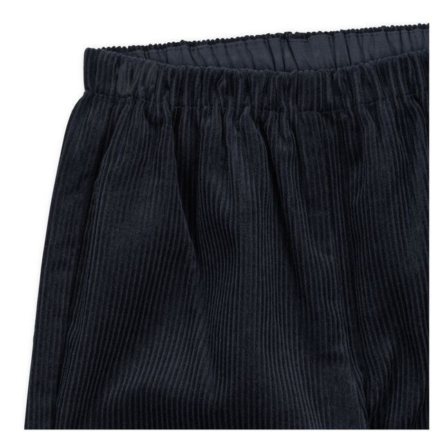 Pantaloni a coste in cotone organico Sully | Blu marino