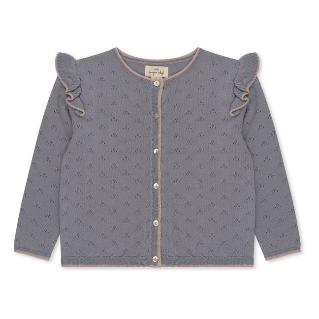 Cardigan Laine Pointelle Valkan | Gris