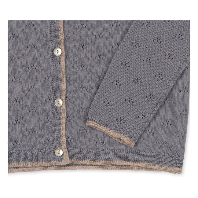 Strickjacke aus Wolle gepunktet Valkan | Grau