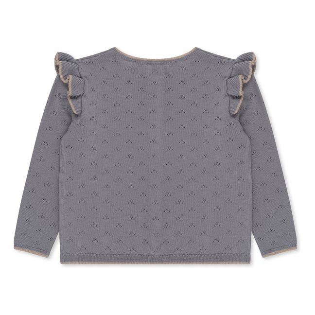 Cardigan Laine Pointelle Valkan | Gris