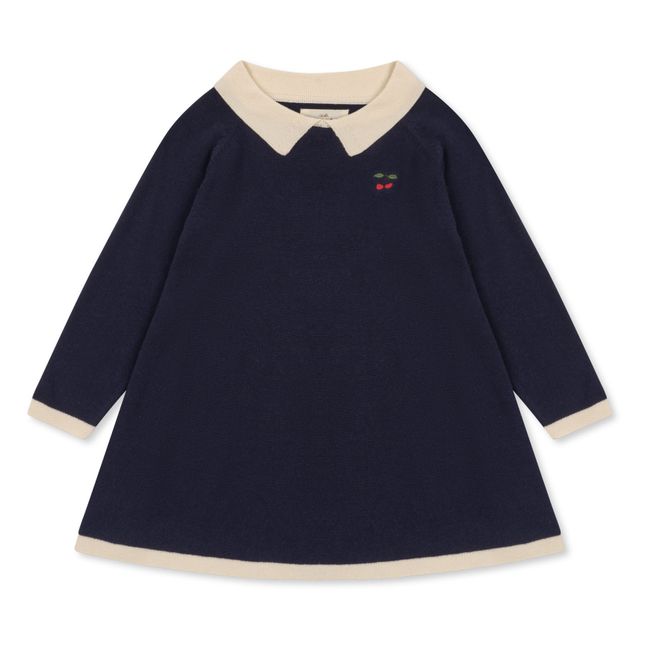 Robe Col Claudine Tricot Coton Bio Venton | Bleu marine