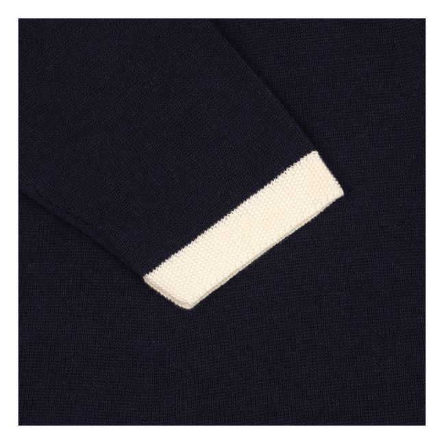 Claudine Collar Knit Dress Organic Cotton Venton | Navy blue